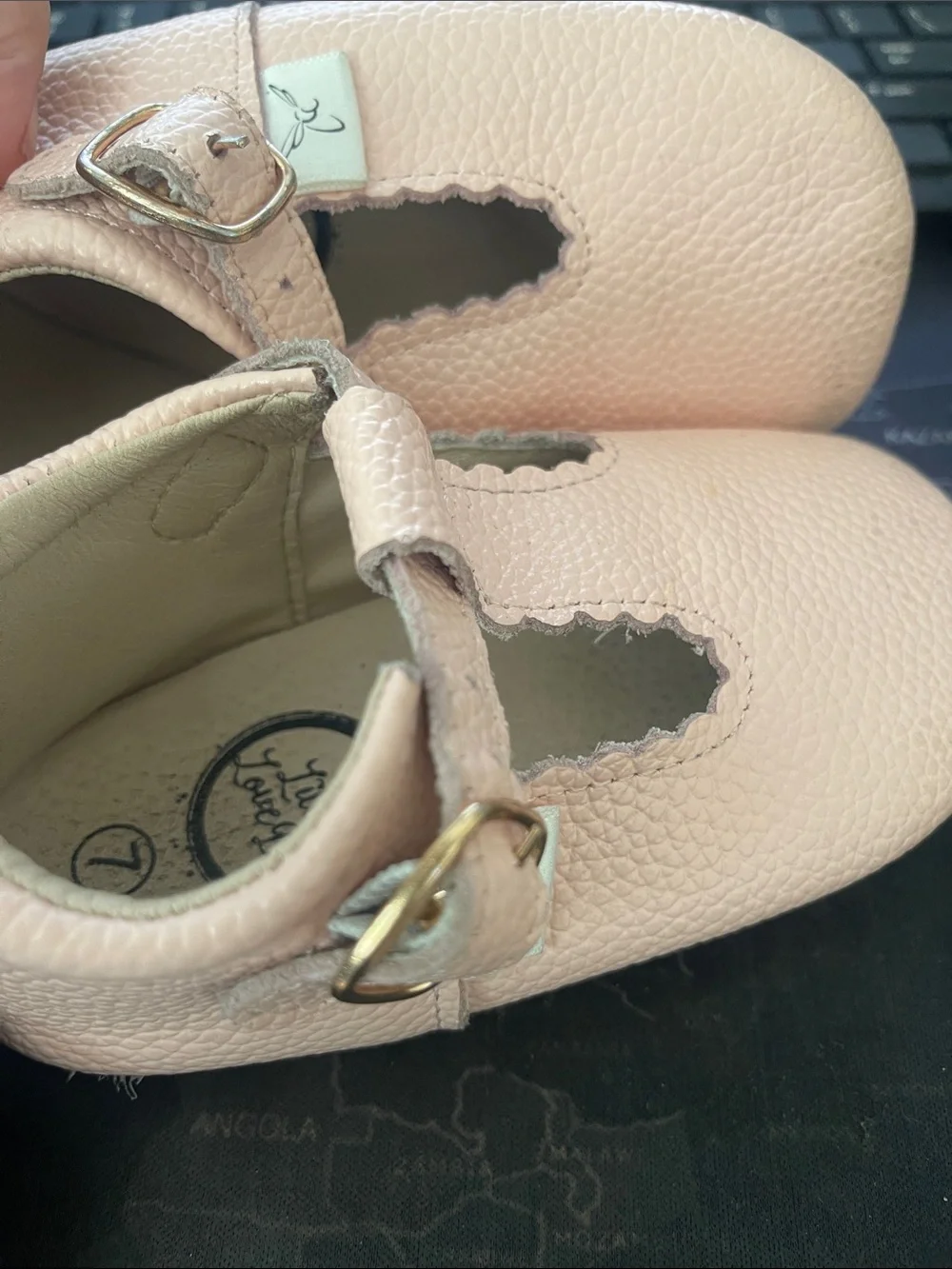 Classic T-Bar Kids Shoes in Pink and Black little Love Bug
